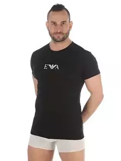 Набор облегающих футболок с логотипом бренда на груди (2шт) черного цвета Emporio Armani RT111267_CC715 07320